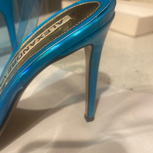 Alexandre Vauthier Transparent Turquoise Blue Slingback Heels US Size6 MSRP $725 - Picture 3 of 9